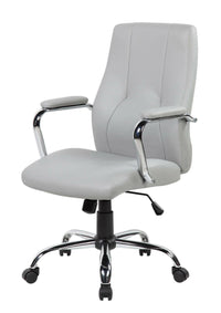 Sedia da ufficio Yuki, Poltrona direzionale con braccioli, Sedia ergonomica da ufficio, 64x58h101/111 cm, Grigio