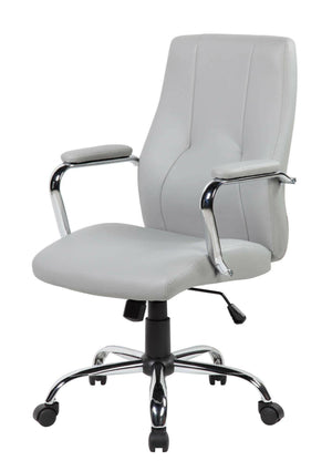 Sedia da ufficio Yuki, Poltrona direzionale con braccioli, Sedia ergonomica da ufficio, 64x58h101/111 cm, Grigio