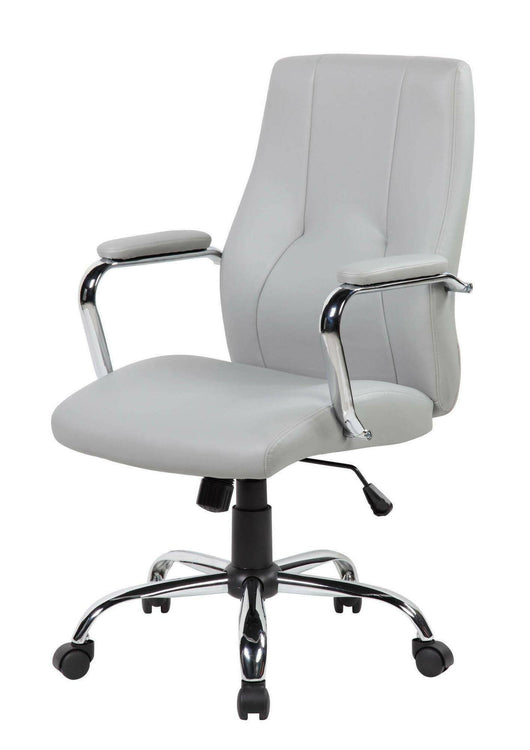 Sedia da ufficio Yuki, Poltrona direzionale con braccioli, Sedia ergonomica da ufficio, 64x58h101/111 cm, Grigio