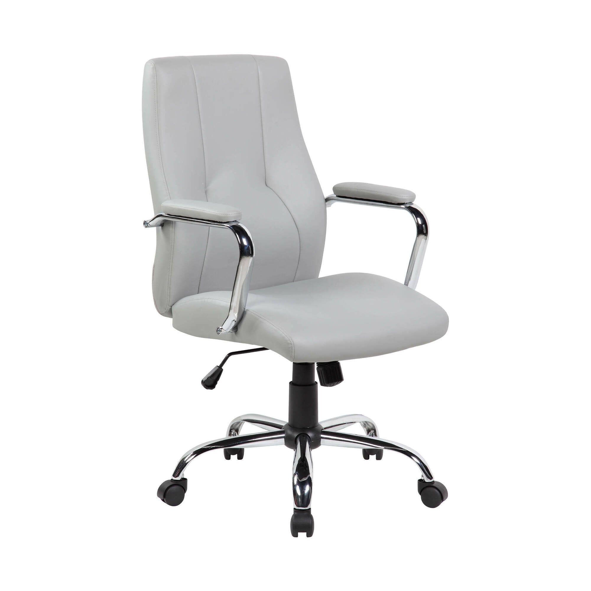 Sedia da ufficio Yuki, Poltrona direzionale con braccioli, Sedia ergonomica da ufficio, 64x58h101/111 cm, Grigio