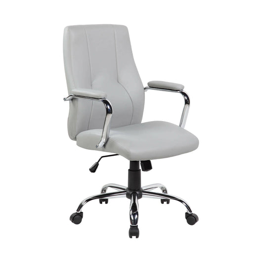 Sedia da ufficio Yuki, Poltrona direzionale con braccioli, Sedia ergonomica da ufficio, 64x58h101/111 cm, Grigio
