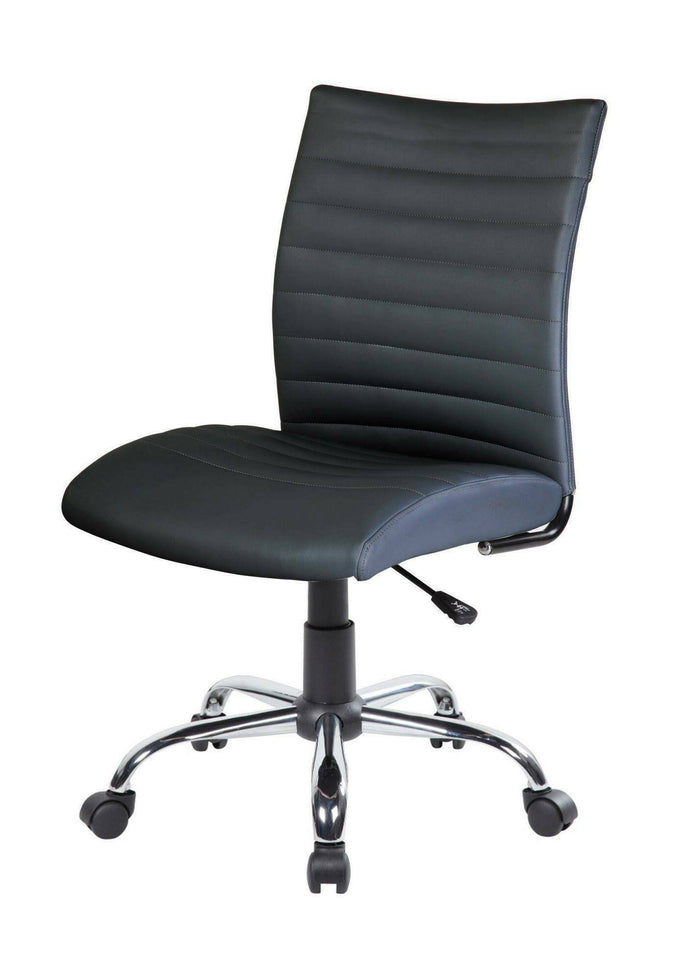 Sedia da ufficio Lia, Poltrona operativa, Seduta ergonomica da ufficio, 54x48h90/100 cm, Nero