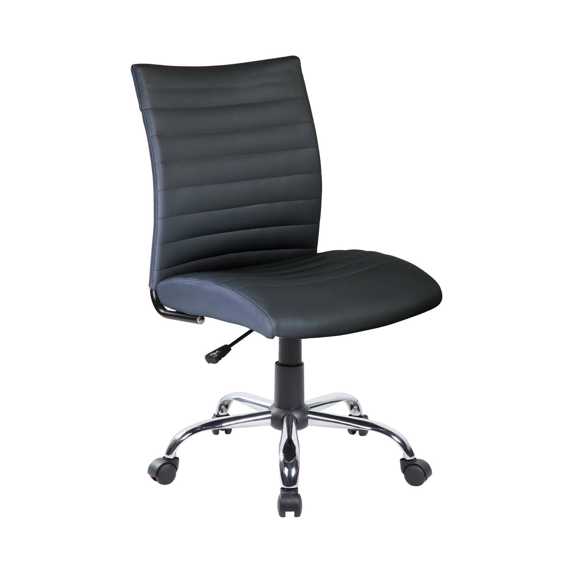 Sedia da ufficio Lia, Poltrona operativa, Seduta ergonomica da ufficio, 54x48h90/100 cm, Nero