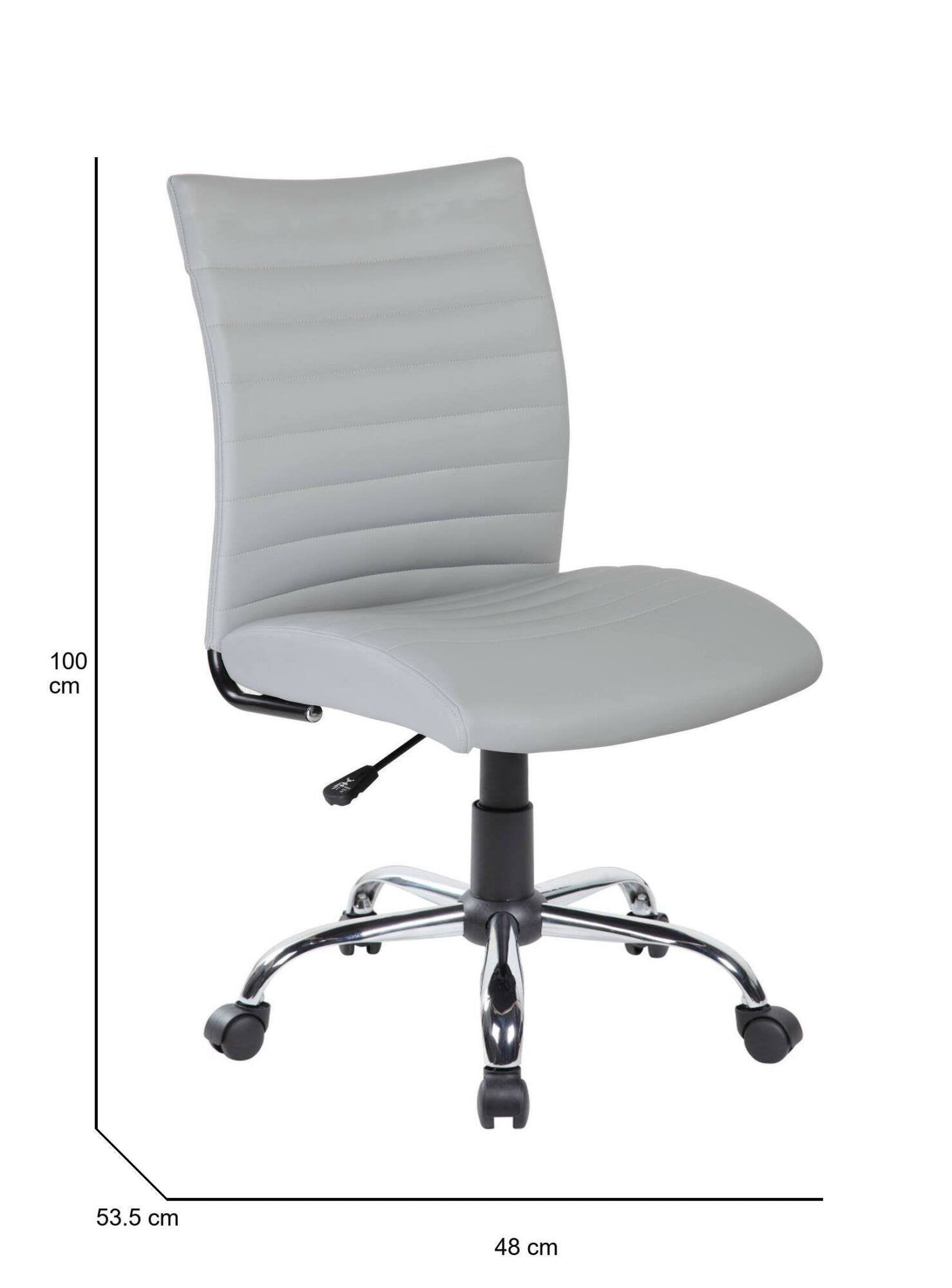 Sedia da ufficio Lia, Poltrona operativa, Seduta ergonomica da ufficio, 54x48h90/100 cm, Grigio