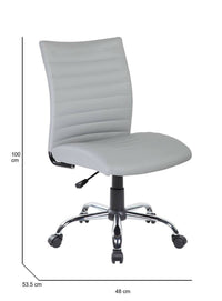 Sedia da ufficio Lia, Poltrona operativa, Seduta ergonomica da ufficio, 54x48h90/100 cm, Grigio