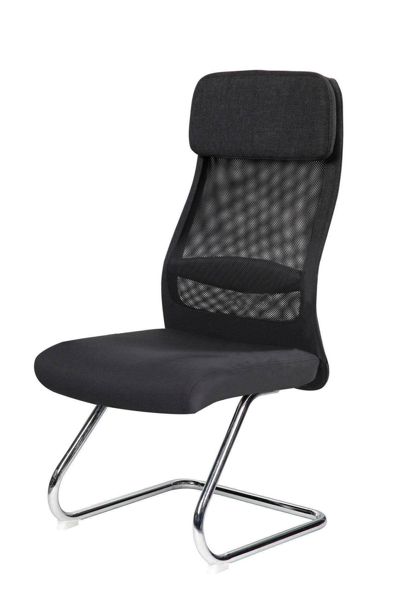 Sedia da ufficio Fulgenzia, Sedute sala da attesa per ufficio, Seduta ergonomica da attesa, 58x47h105 cm, Nero
