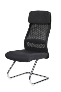 Sedia da ufficio Fulgenzia, Sedute sala da attesa per ufficio, Seduta ergonomica da attesa, 58x47h105 cm, Nero