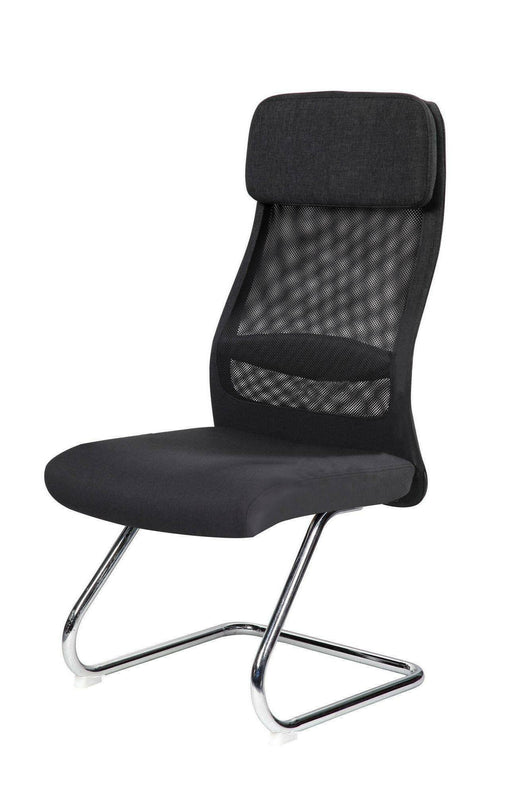 Sedia da ufficio Fulgenzia, Sedute sala da attesa per ufficio, Seduta ergonomica da attesa, 58x47h105 cm, Nero