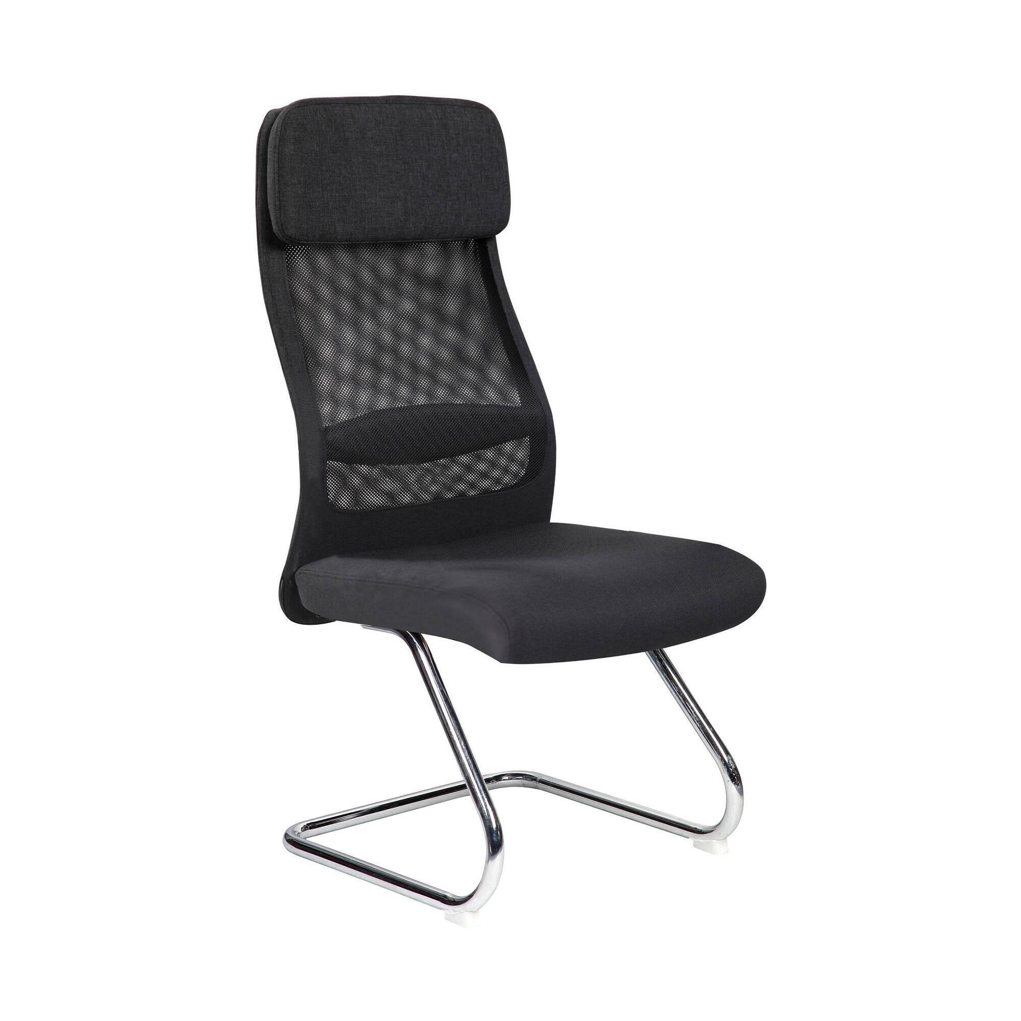 Sedia da ufficio Fulgenzia, Sedute sala da attesa per ufficio, Seduta ergonomica da attesa, 58x47h105 cm, Nero