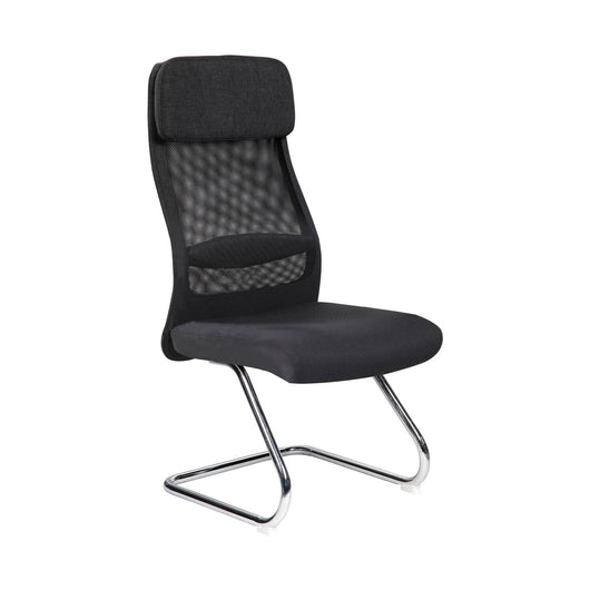 Sedia da ufficio Fulgenzia, Sedute sala da attesa per ufficio, Seduta ergonomica da attesa, 58x47h105 cm, Nero