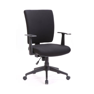 Sedia da ufficio Eulalia, Poltrona direzionale con braccioli, Seduta ergonomica da ufficio, 61x65h98/108 cm, Nero