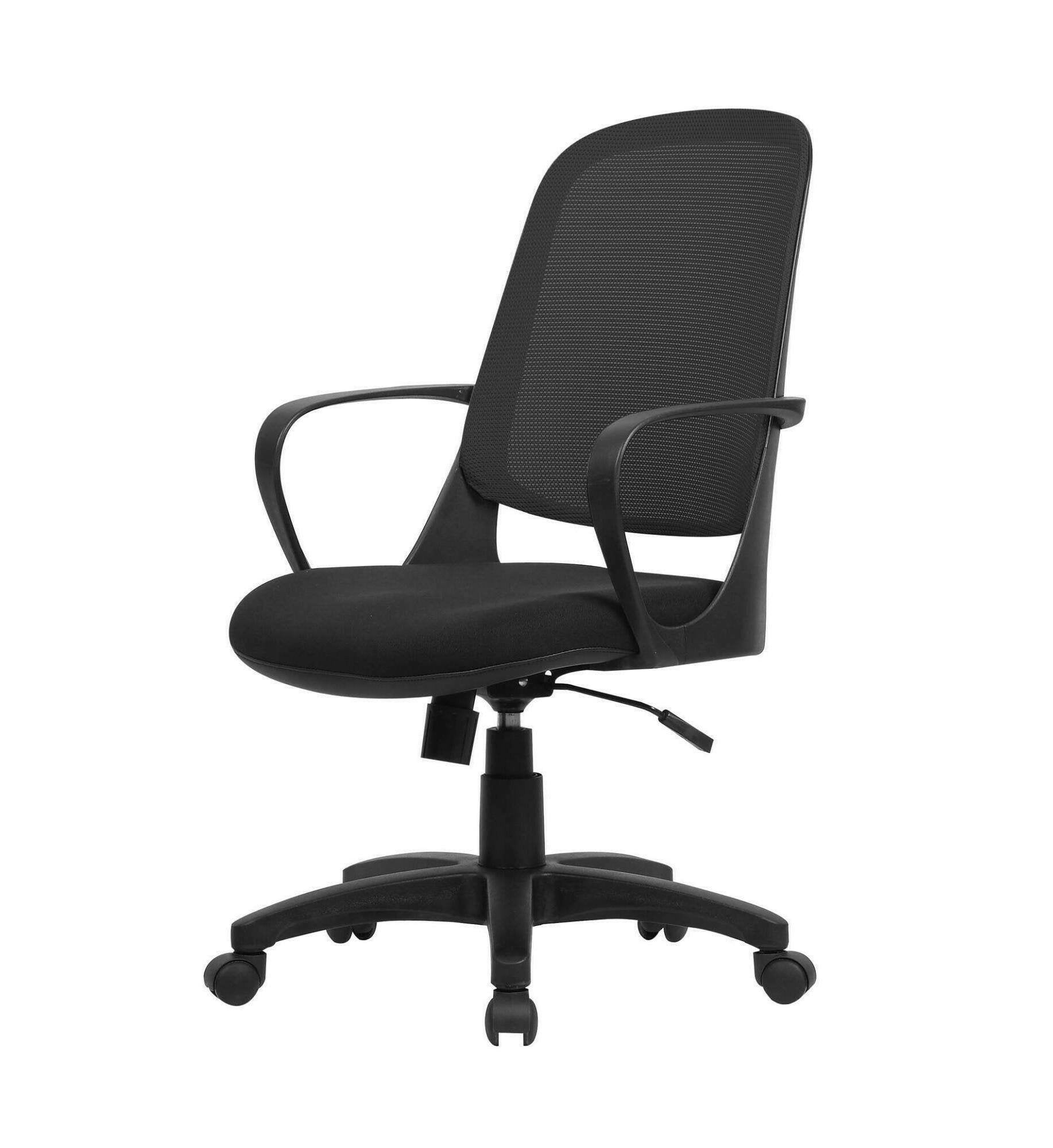 Sedia da ufficio Arcola, Poltrona operativa a rete con braccioli, Seduta ergonomica da ufficio, 61x60h99/108 cm, Nero