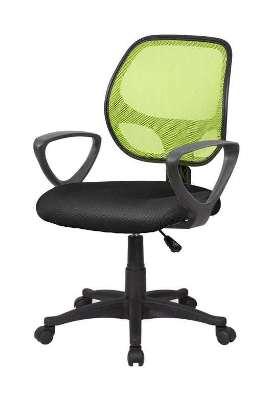 Sedia da ufficio Filiberta, Poltrona operativa a rete con braccioli, Seduta ergonomica da ufficio, 56x57h88/100 cm, Nero e Verde