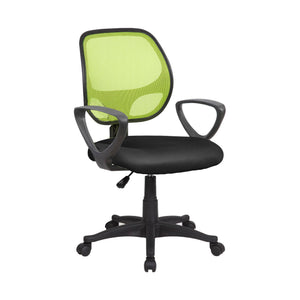 Sedia da ufficio Filiberta, Poltrona operativa a rete con braccioli, Seduta ergonomica da ufficio, 56x57h88/100 cm, Nero e Verde