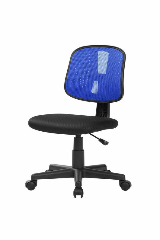 Sedia da ufficio Cefeo, Sedia operativa da ufficio, Seduta ergonomica da ufficio, 49x43h81/93 cm, Nero e Blu