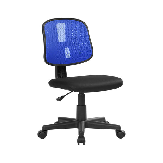 Sedia da ufficio Cefeo, Sedia operativa da ufficio, Seduta ergonomica da ufficio, 49x43h81/93 cm, Nero e Blu