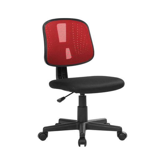 Sedia da ufficio Cefeo, Sedia operativa da ufficio, Seduta ergonomica da ufficio, 49x43h81/93 cm, Nero e Rosso