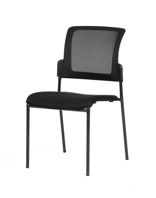 Sedia da ufficio Baceno, Sedia sala da attesa imbottita per ufficio, Seduta ergonomica da attesa, 58x47h87 cm, Nero