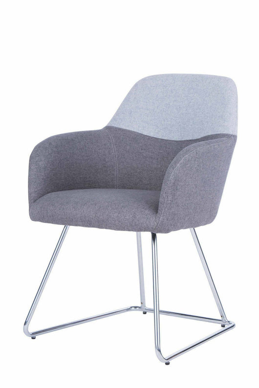 Sedia da ufficio Azzone, Seduta da attesa con braccioli per ufficio, Seduta ergonomica da attesa, 62x57h83 cm, Grigio