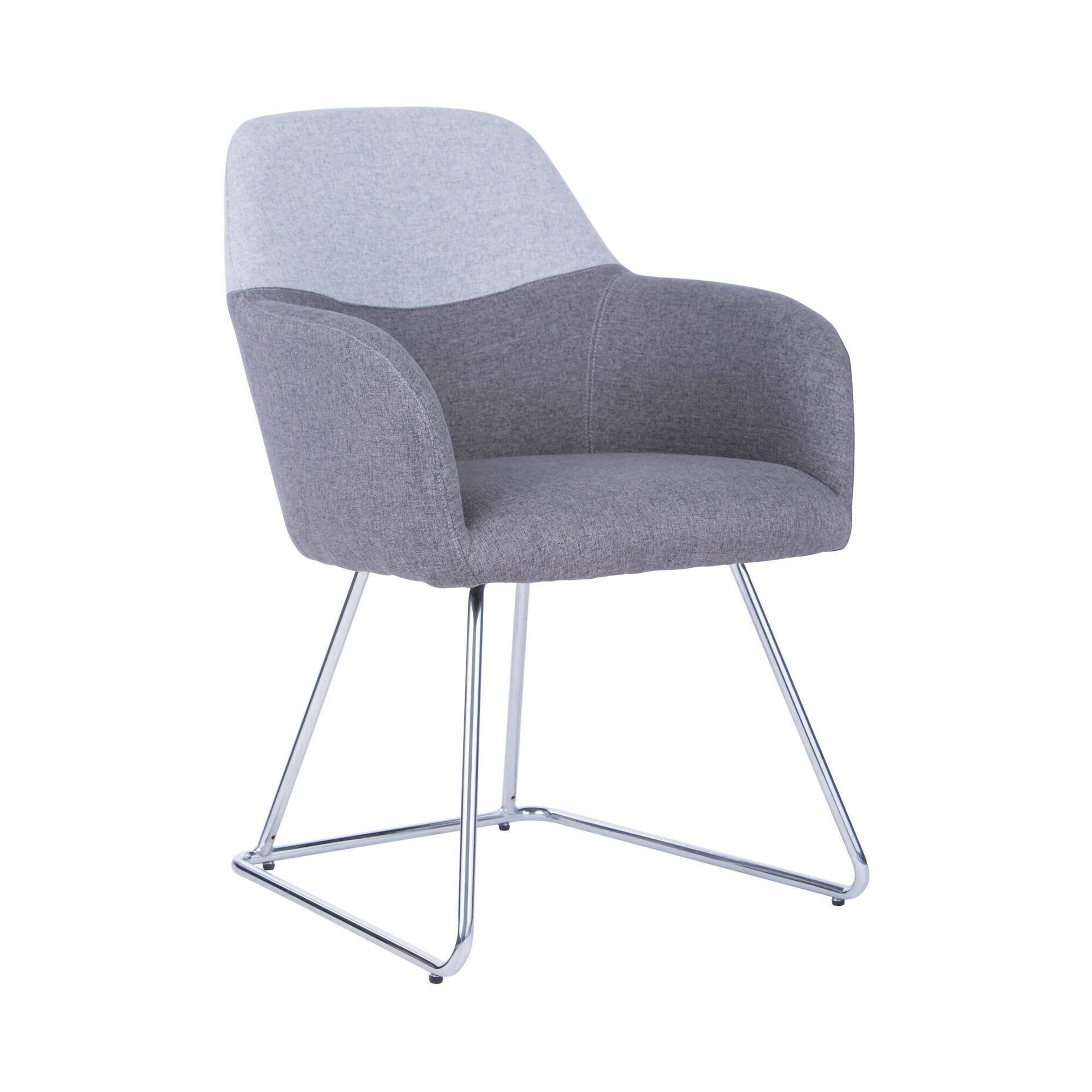 Sedia da ufficio Azzone, Seduta da attesa con braccioli per ufficio, Seduta ergonomica da attesa, 62x57h83 cm, Grigio