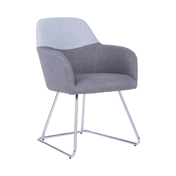 Sedia da ufficio Azzone, Seduta da attesa con braccioli per ufficio, Seduta ergonomica da attesa, 62x57h83 cm, Grigio