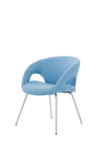 Sedia da ufficio Arturo, Seduta da attesa con braccioli per ufficio, Seduta ergonomica da attesa, 58x59h72 cm, Azzurro