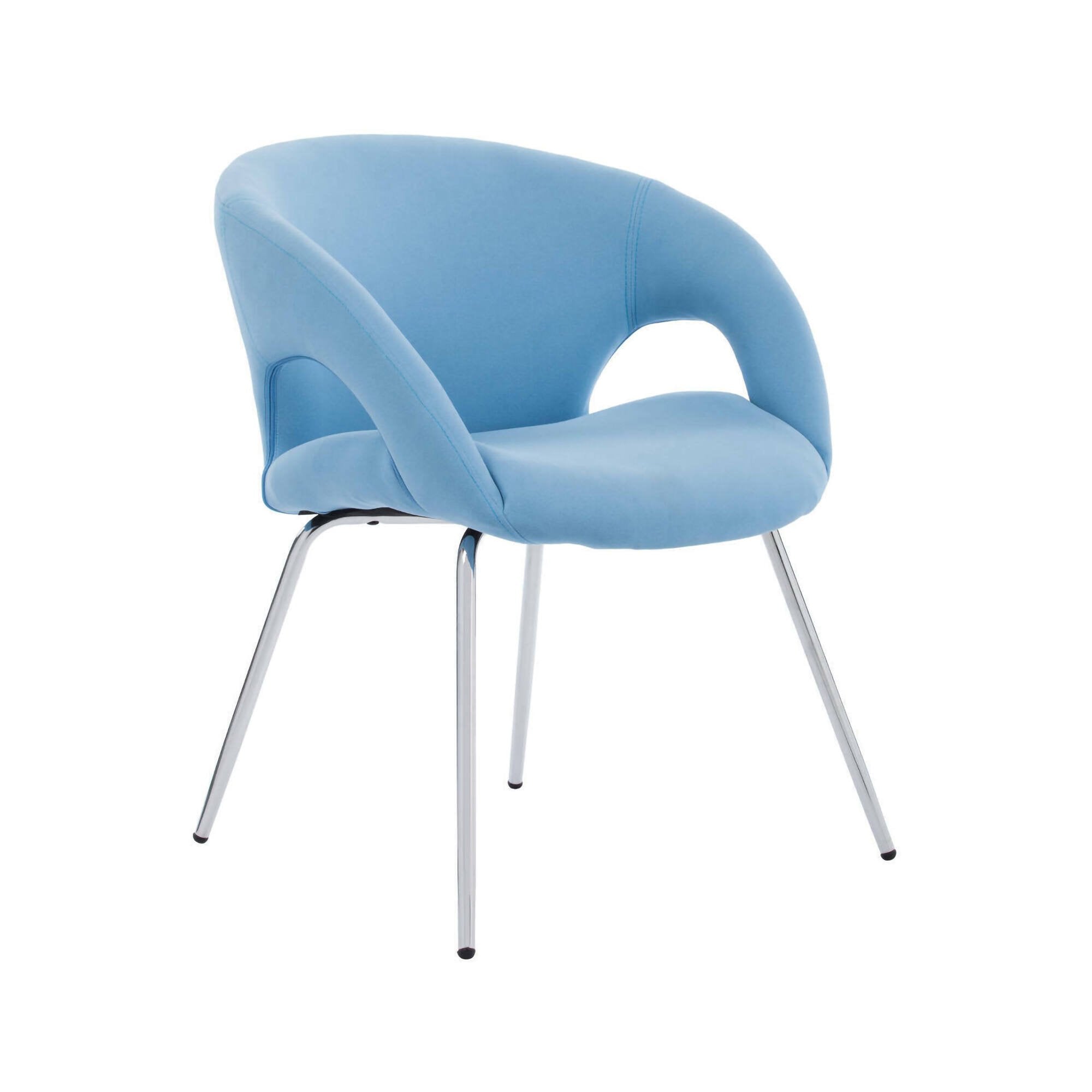 Sedia da ufficio Arturo, Seduta da attesa con braccioli per ufficio, Seduta ergonomica da attesa, 58x59h72 cm, Azzurro