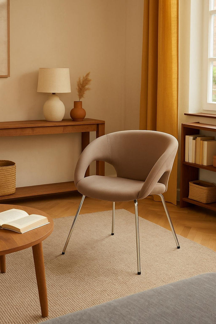 Sedia da ufficio Arturo, Seduta da attesa con braccioli per ufficio, Seduta ergonomica da attesa, 58x59h72 cm, Marrone