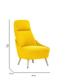 Sedia da ufficio Azzio, Seduta da attesa per ufficio, Poltrona ergonomica, 77x65h100 cm, Giallo