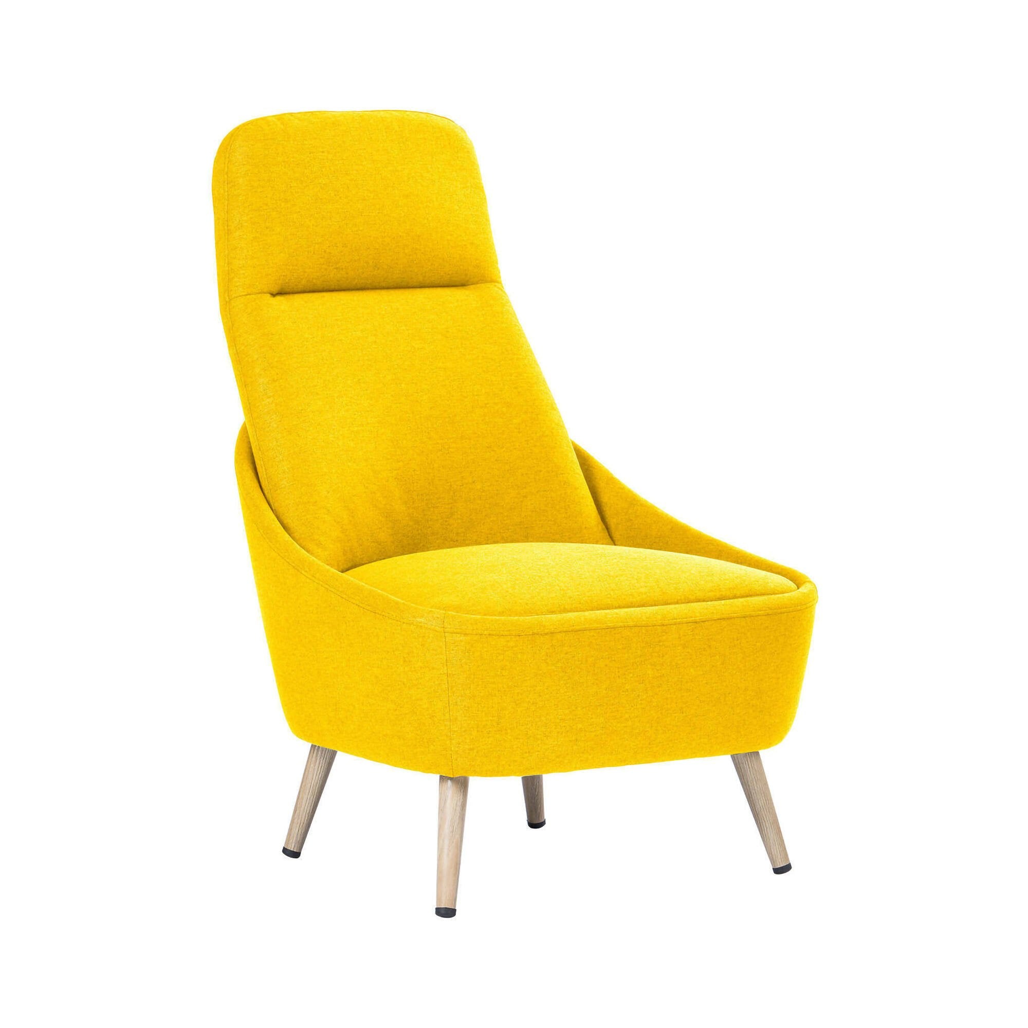 Sedia da ufficio Azzio, Seduta da attesa per ufficio, Poltrona ergonomica, 77x65h100 cm, Giallo