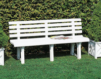 Panchina da esterno Dluzard, Panca monoblocco da giardino, Panchina outdoor, 100% Made in Italy, Cm 145x49h74, Bianco