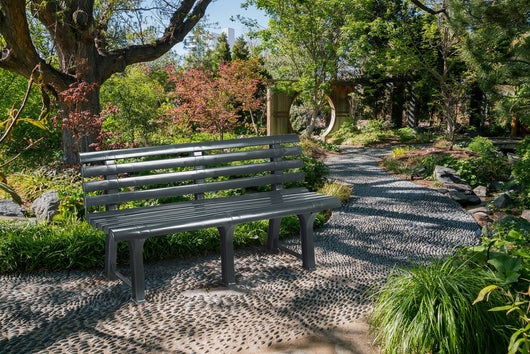 Panchina da esterno 0, Panca monoblocco da giardino, Panchina outdoor, 100% Made in Italy, Cm 145x49h74, Verde