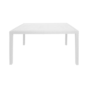 Tavolo da esterno Dmachac, Tavolo rettangolare da pranzo, Tavolo da giardino multiuso, 100% Made in Italy, Cm 150x90h72, Bianco