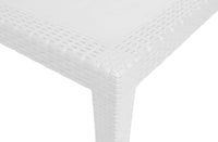Tavolo da esterno Dmachac, Tavolo rettangolare da pranzo, Tavolo da giardino multiuso, 100% Made in Italy, Cm 150x90h72, Bianco