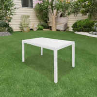 Tavolo da esterno Dmachac, Tavolo rettangolare da pranzo, Tavolo da giardino multiuso, 100% Made in Italy, Cm 150x90h72, Bianco