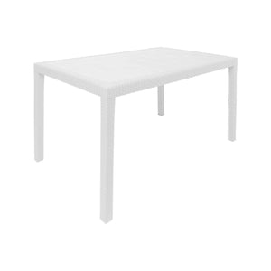 Tavolo da esterno Dmachac, Tavolo rettangolare da pranzo, Tavolo da giardino multiuso, 100% Made in Italy, Cm 150x90h72, Bianco
