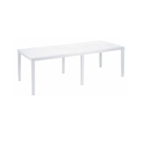 Tavolo da esterno Dmains, Tavolo rettangolare allungabile da pranzo, Tavolo da giardino estensibile multiuso, 100% Made in Italy, Cm 150x90h72, Bianco