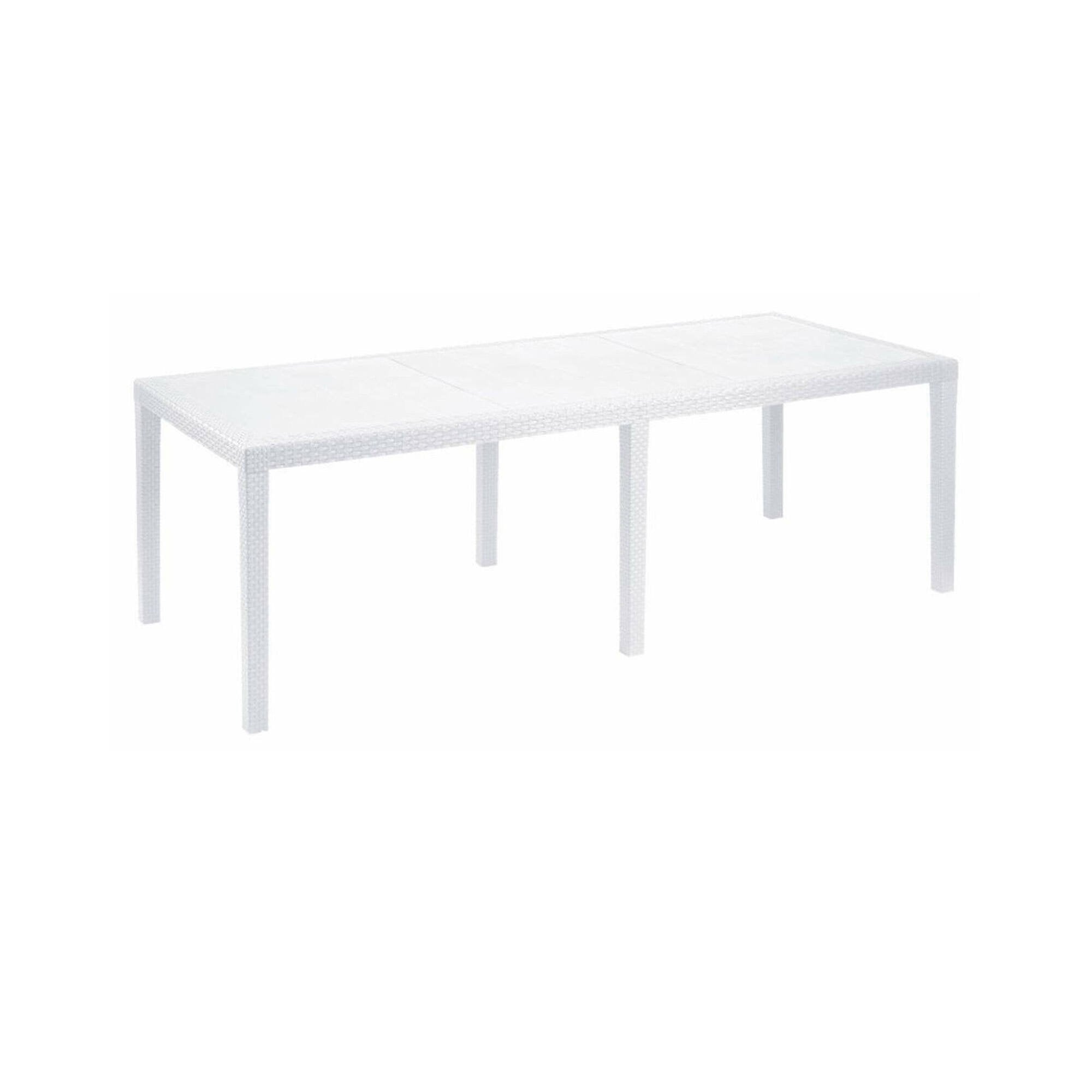 Tavolo da esterno Dmains, Tavolo rettangolare allungabile da pranzo, Tavolo da giardino estensibile multiuso, 100% Made in Italy, Cm 150x90h72, Bianco