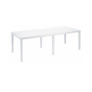 Tavolo da esterno Dmains, Tavolo rettangolare allungabile da pranzo, Tavolo da giardino estensibile multiuso, 100% Made in Italy, Cm 150x90h72, Bianco