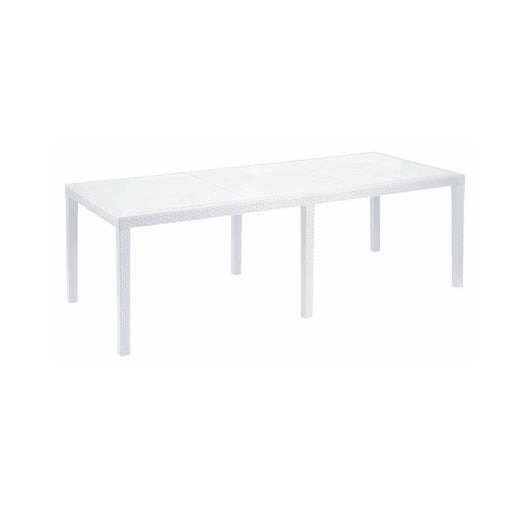Tavolo da esterno Dmains, Tavolo rettangolare allungabile da pranzo, Tavolo da giardino estensibile multiuso, 100% Made in Italy, Cm 150x90h72, Bianco