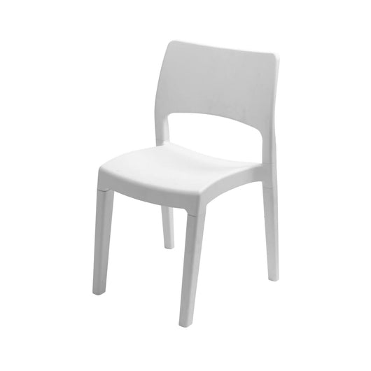 Sedia da esterno Zircone, Sedia per tavolo da pranzo, Poltrona outdoor, Seduta da giardino, 100 % Made in Italy, 50x51h82 Cm, Bianco
