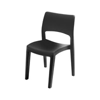 Sedia da esterno Zircone, Sedia per tavolo da pranzo, Poltrona outdoor, Seduta da giardino, 100 % Made in Italy, 50x51h82 Cm, Antracite