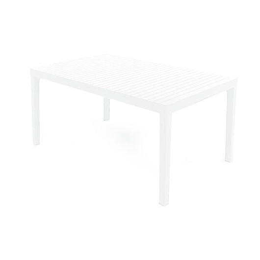 Tavolo da esterno Askia, Ripiano rettangolare da pranzo, Tavolo da giardino multiuso, 100% Made in Italy, 150x90h72 Cm, Bianco