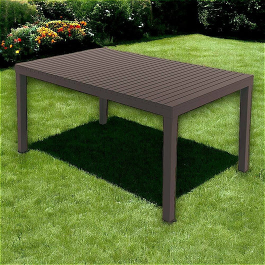 Tavolo da esterno Askia, Ripiano rettangolare da pranzo, Tavolo da giardino multiuso, 100% Made in Italy, 150x90h72 Cm, Antracite