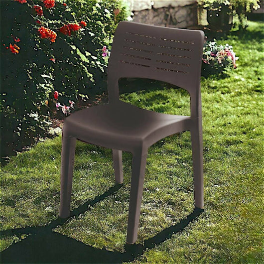 Sedia da esterno Genny, Seduta da giardino, Sedia per tavolo da pranzo, Poltrona outdoor, 100 % Made in Italy, 50x51h82 Cm, Antracite