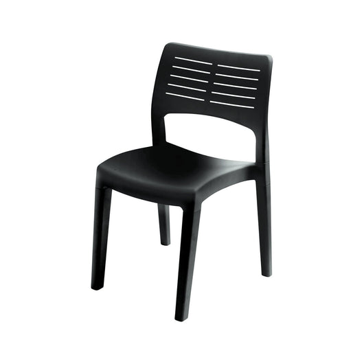 Sedia da esterno Genny, Seduta da giardino, Sedia per tavolo da pranzo, Poltrona outdoor, 100 % Made in Italy, 50x51h82 Cm, Antracite