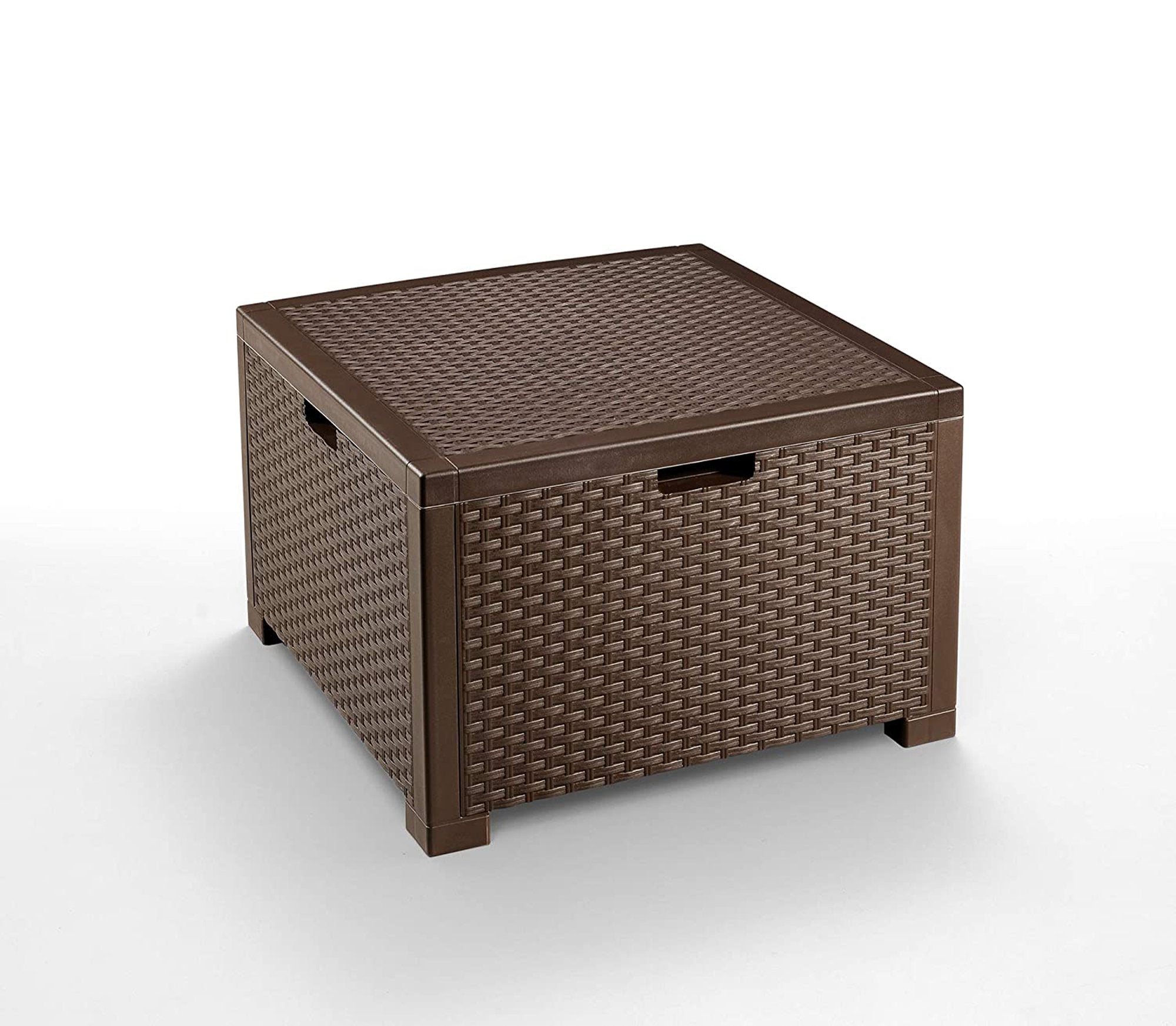 Salottino da esterno Apis, Set da giardino con cuscini, Salottino  effetto rattan, 100% Made in Italy, Marrone