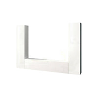 Parete attrezzata Natasha, Set salotto porta TV a 3 ante, Mobile soggiorno multiuso, 100% Made in Italy, cm 260x30h180, Bianco lucido