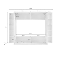 Parete attrezzata Amel, Set salotto porta TV a 4 ante, Mobile soggiorno multiuso, 100% Made in Italy, cm 260x30h180, Antracite