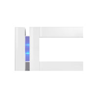 Parete attrezzata Enstatite, Set salotto porta TV a 4 ante, Mobile soggiorno multiuso, 100% Made in Italy, cm 280x30x180, Bianco lucido